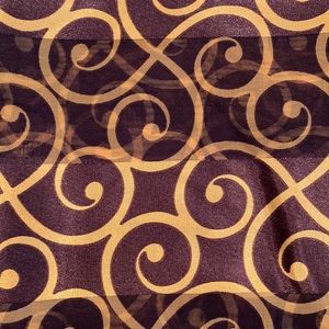 Brown and gold silky oblong scarf